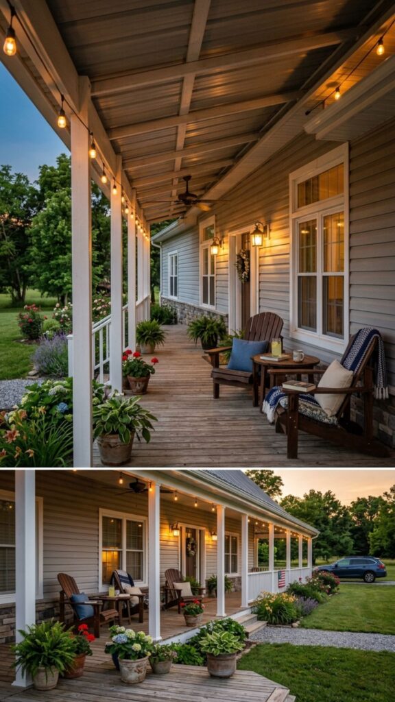 1. Add a Full-Length Covered Porch