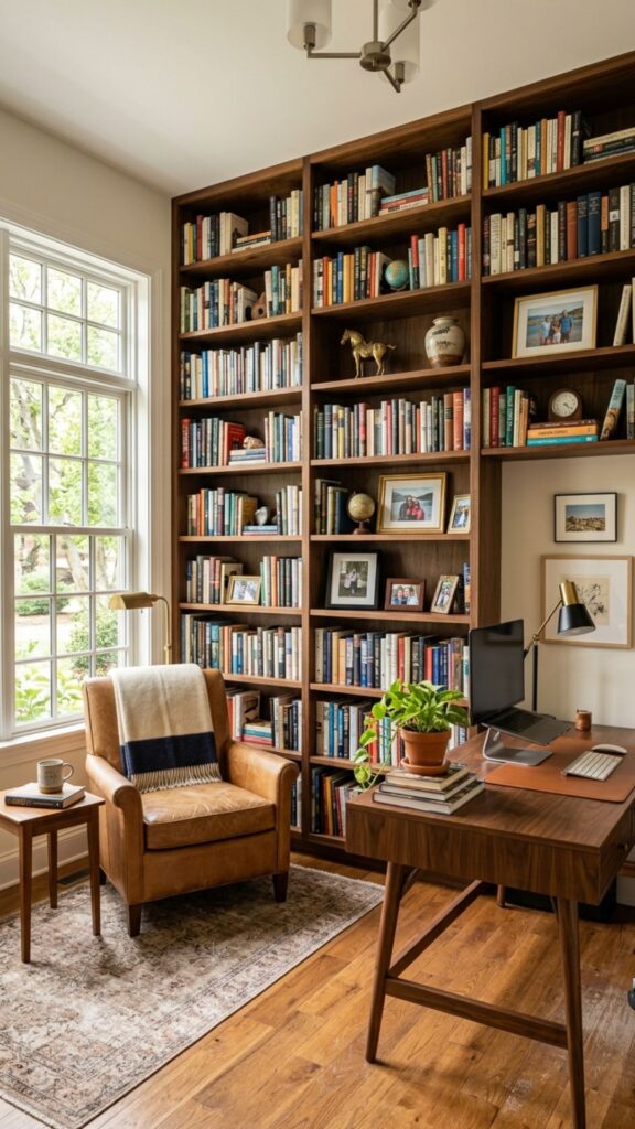 1. Build Floor-to-Ceiling Bookshelves