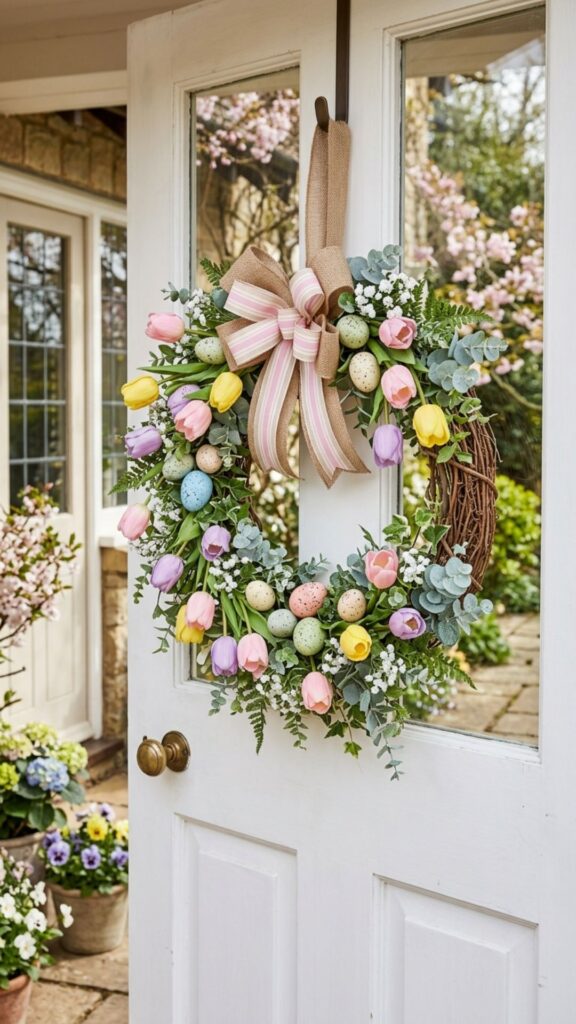 1. Build a Bright Spring Wreath for the Door