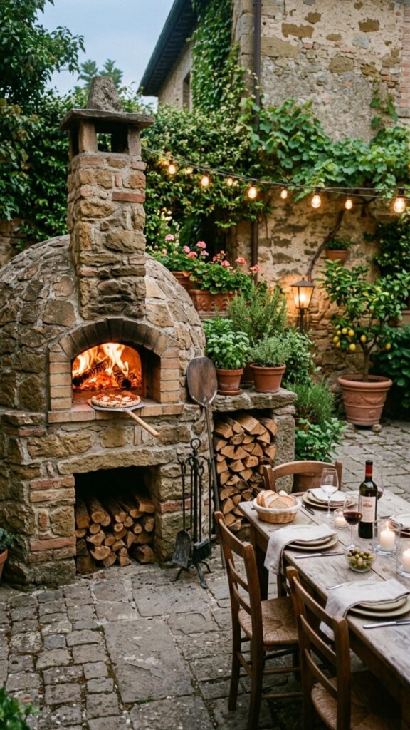 1. Build a Central Stone Pizza Oven