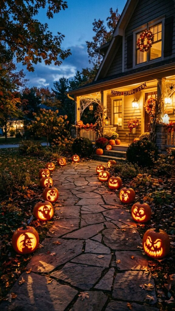 1. Build a Glowing Pumpkin Pathway