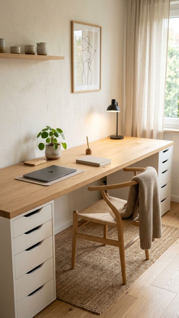 1. Build a Long Desk With ALEX Drawer Units