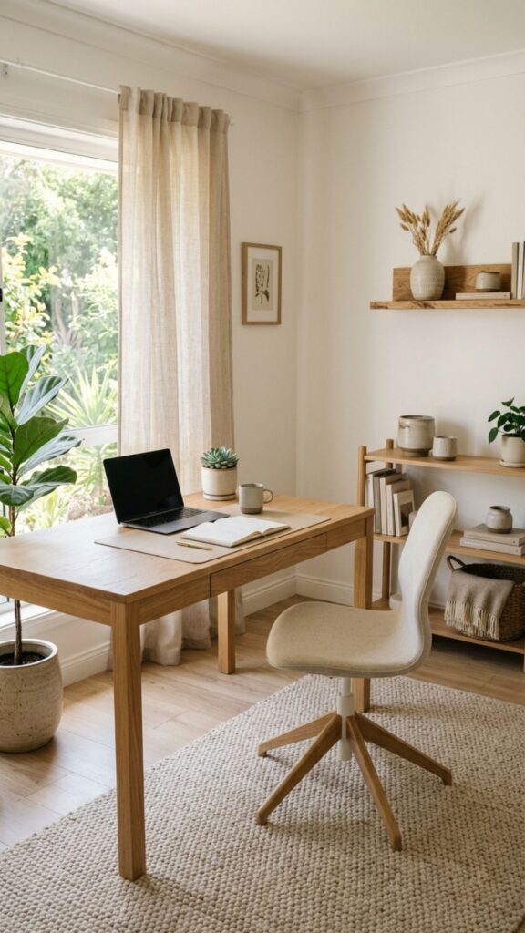 1. Create a Calm Neutral Home Office