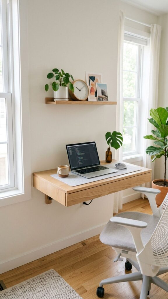 1. Create a Minimal Wall-Mounted Desk Setup
