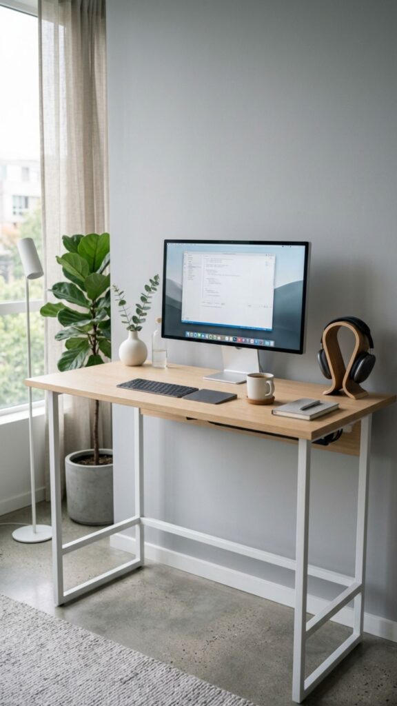 1. Create a Minimalist High Desk Setup