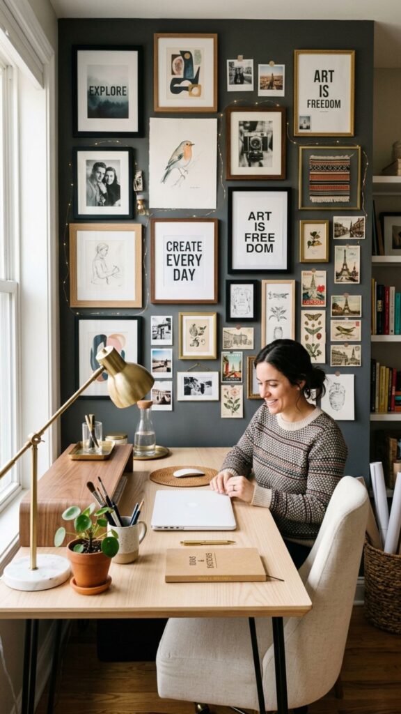 1. Create an Inspiration Wall Behind Your Desk