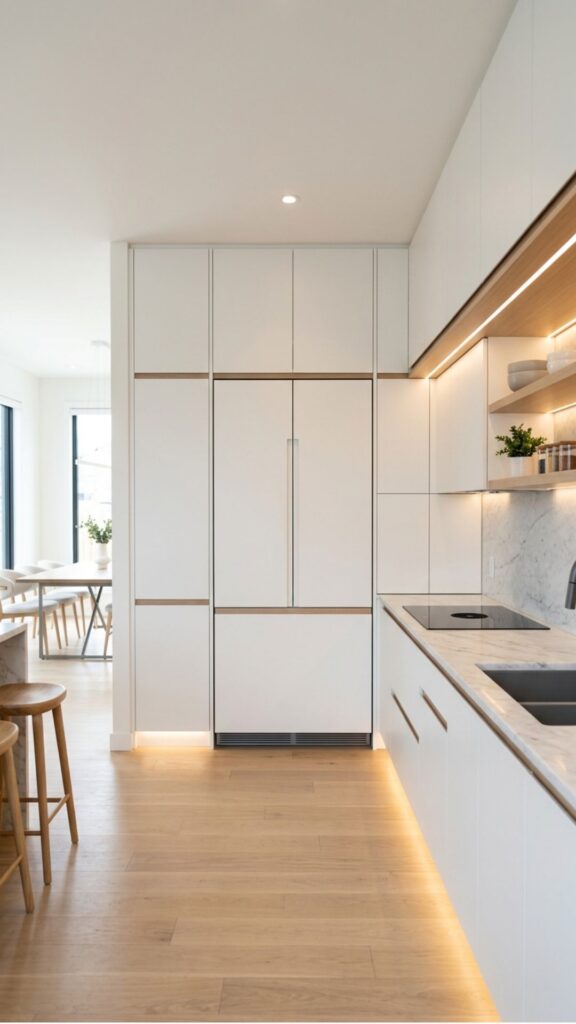 1. Floor-to-Ceiling Cabinets Around the Fridge