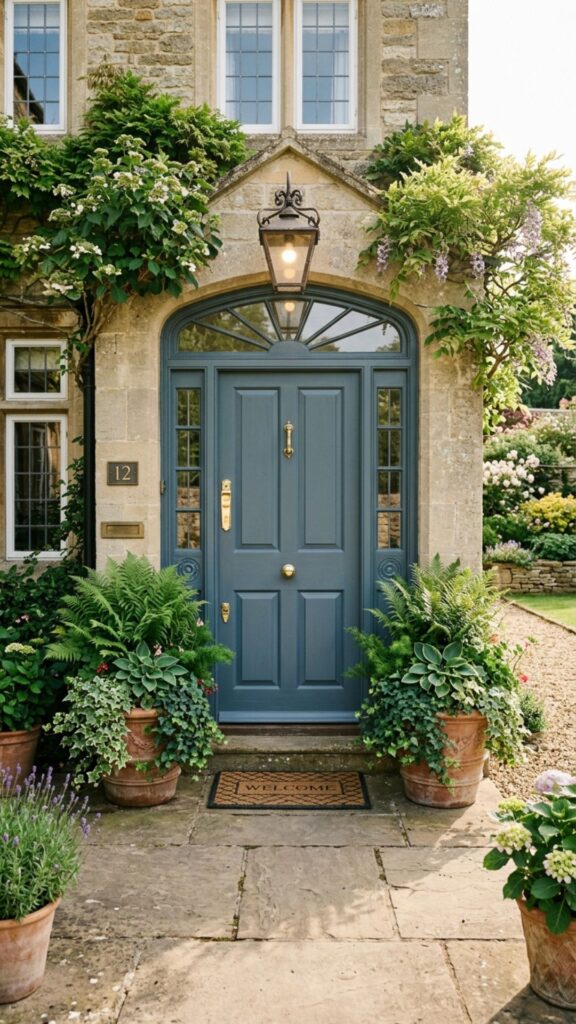 1. Frame Your Door with Matching Planters