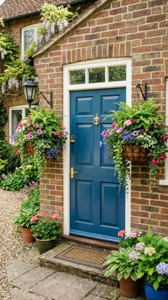 1. Frame Your Front Door with Twin Baskets