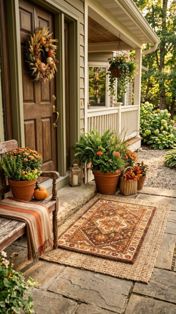 1. Layer a Woven Doormat for Instant Warmth