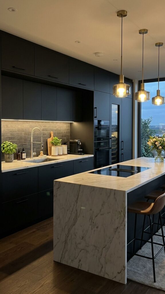 1. Matte Black Aluminum Cabinets for a Luxury Look