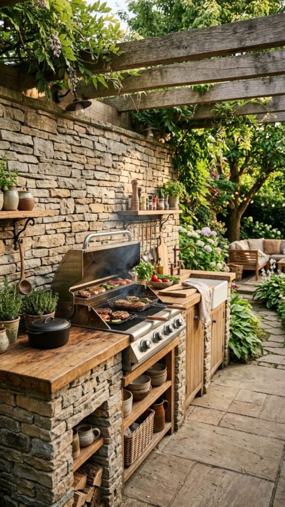 1. Natural Stone Backsplash for Rustic Charm