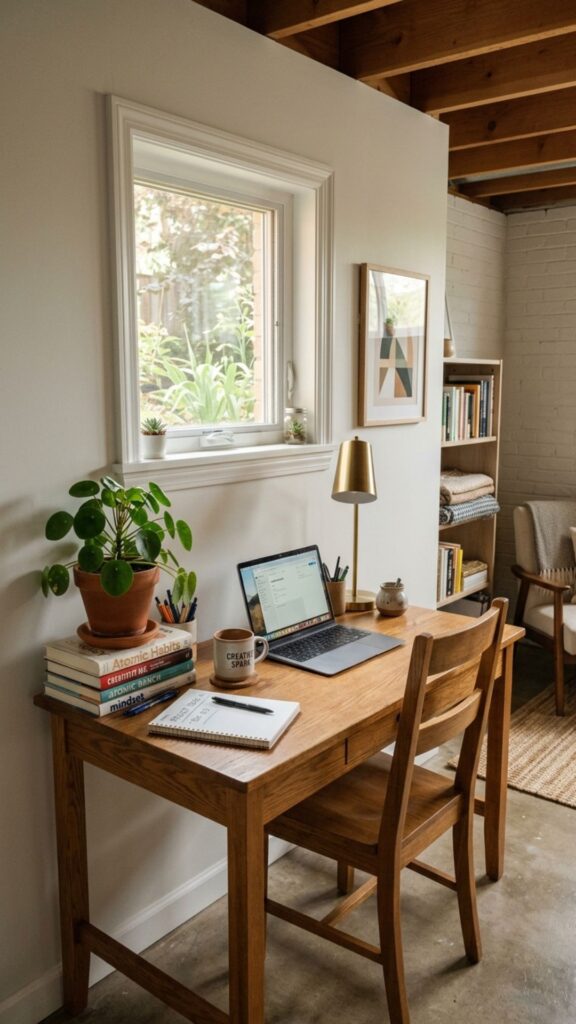 1. Position Your Desk Near a Basement Window