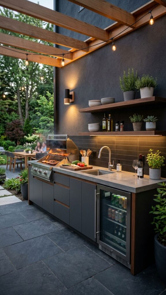 1. Sleek Galley Layout Along a Single Wall
