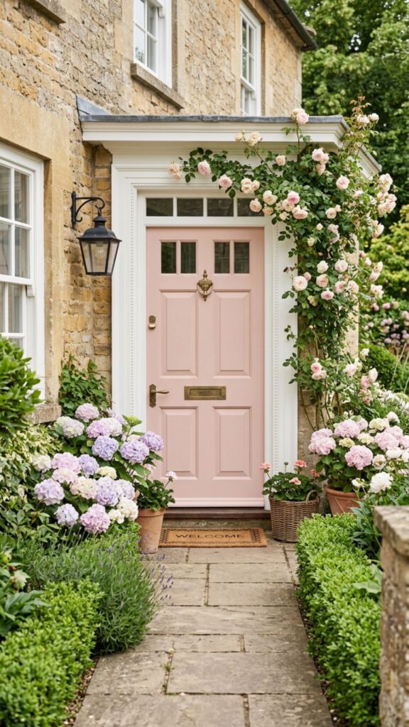 1. Start With a Blush Pink Front Door