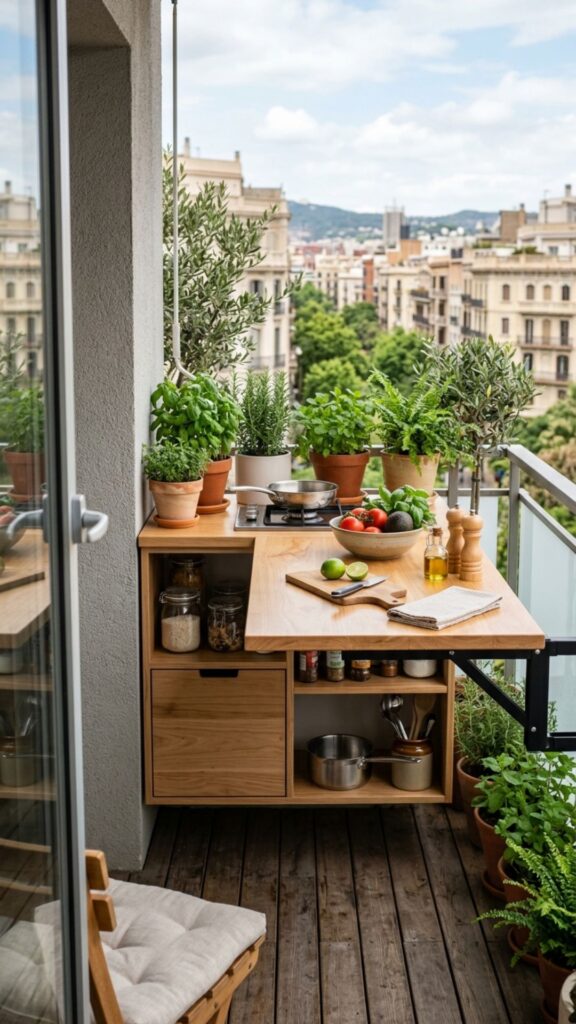 1. Start With a Folding Wall-Mounted Countertop
