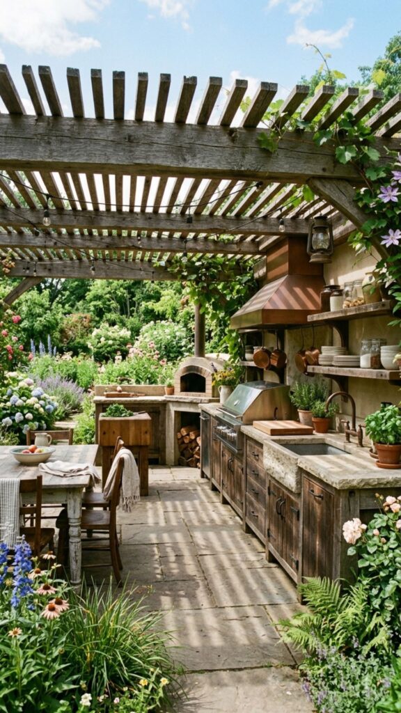 1. Start With a Reclaimed Wood Pergola Roof
