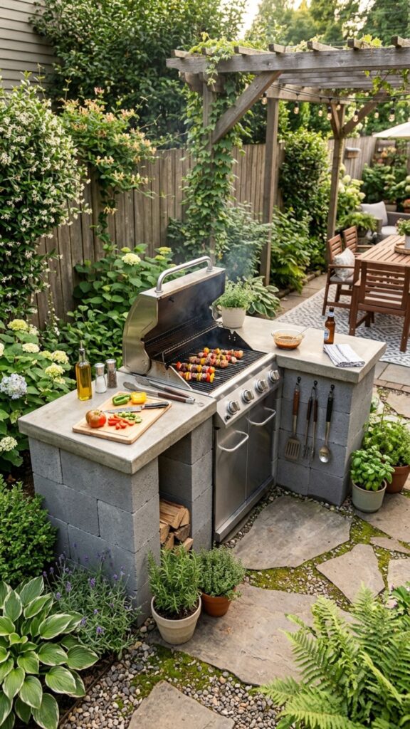 1. Start With a Simple U-Shaped Grill Surround