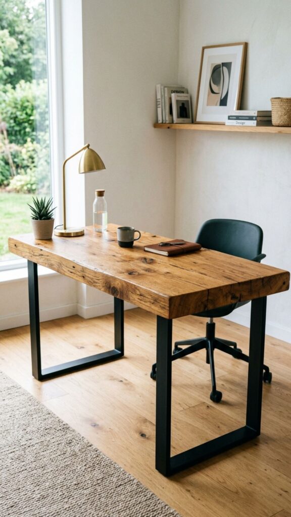 1. Start with a Reclaimed Wood Desk