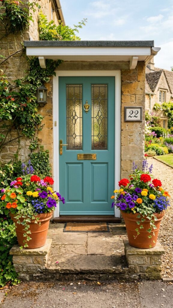1. Symmetrical Planters by the Door