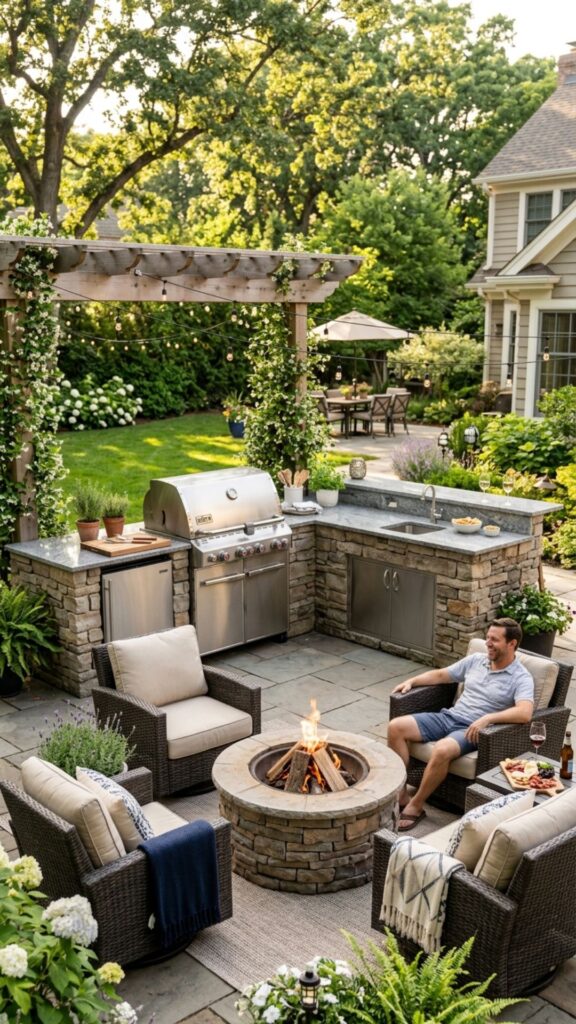1. The Classic L-Shaped Grill Station
