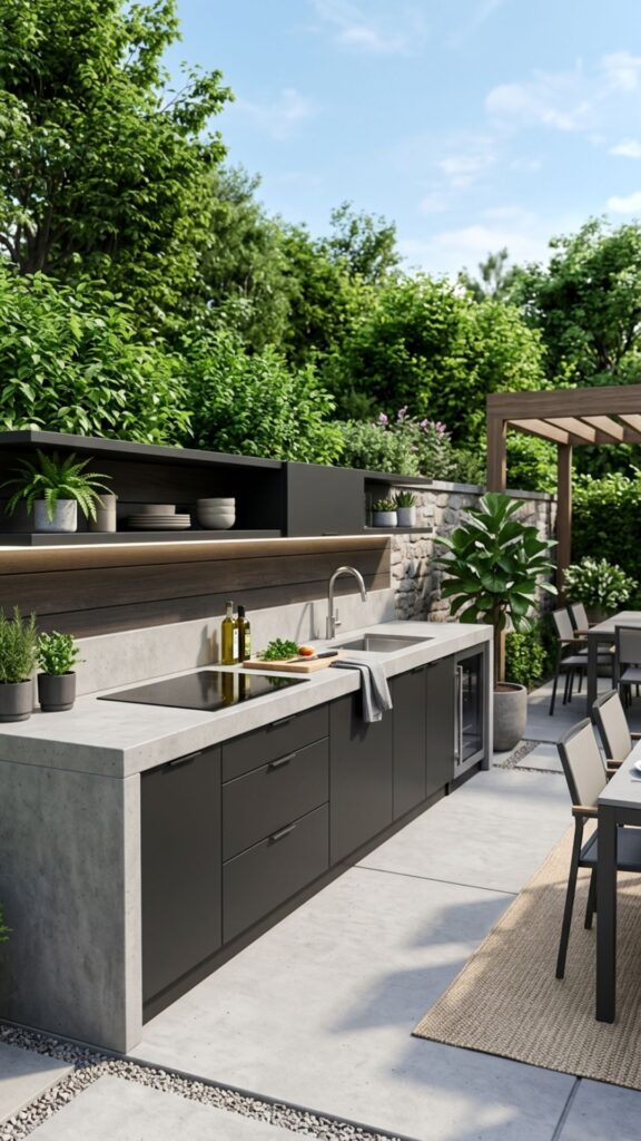 1. The Sleek Concrete Counter Setup