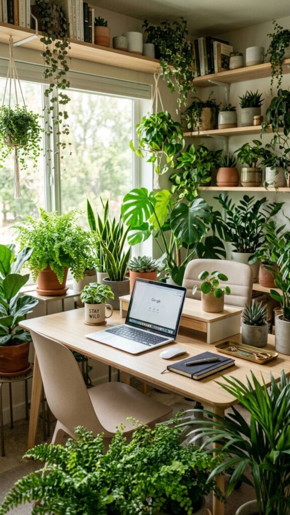 10. Add Plants Around the Desk