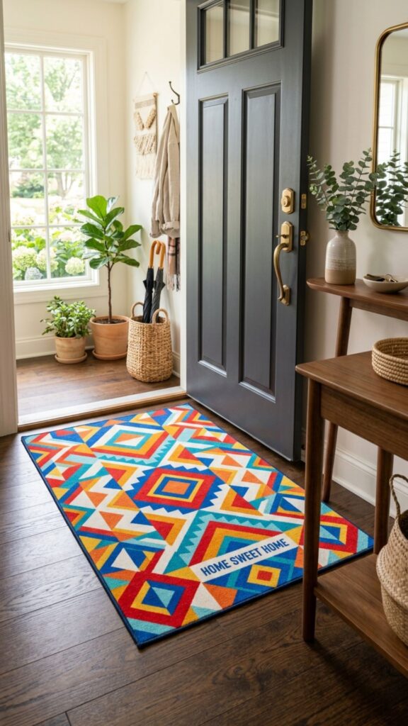 10. Add a Bold Patterned Doormat