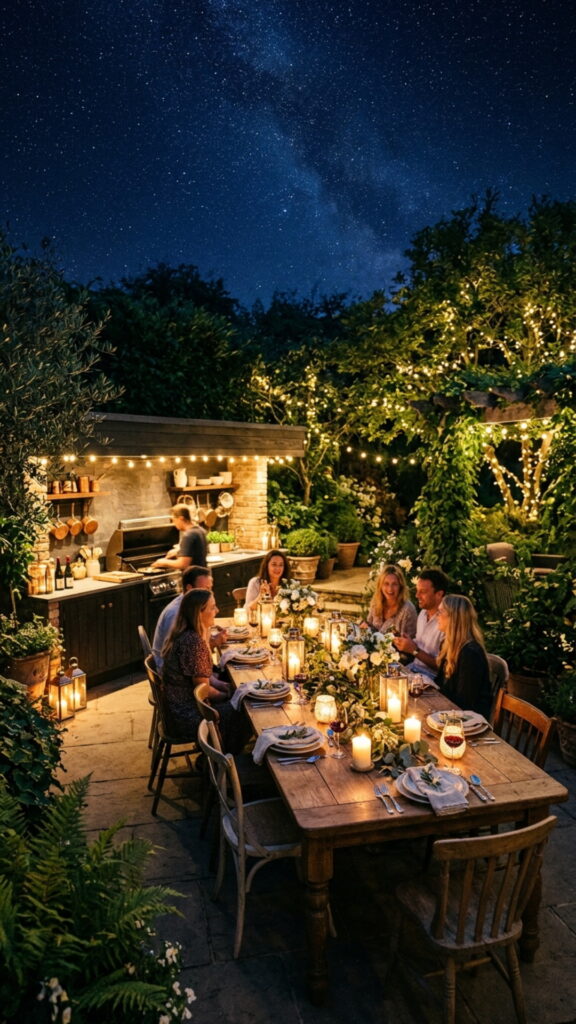 10. Add a Central Dining Table Under the Stars