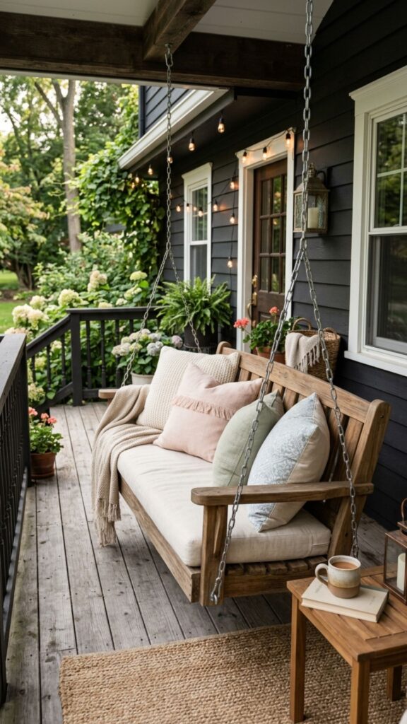 10. Add a Porch Swing or Bench