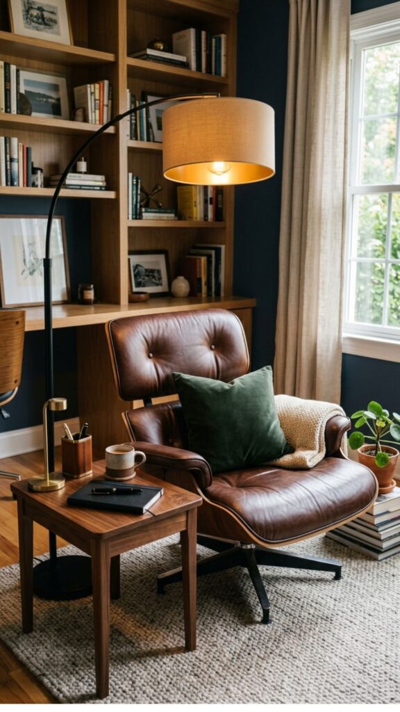 10. Bring in a Leather Sofa or Lounge Chair
