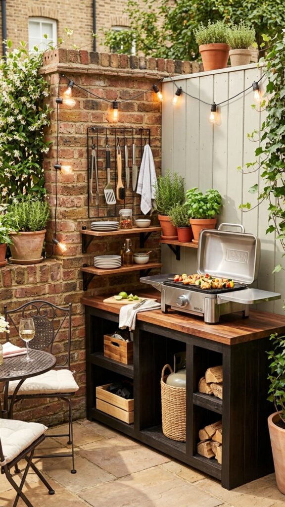 10. Build a Cozy Outdoor Kitchen Nook for Small Spaces