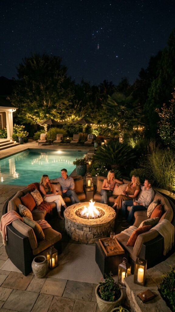 10. Build a Fire Pit Lounge Nearby