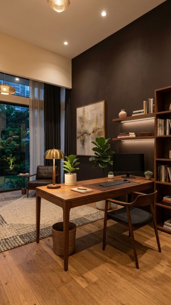 10. Design a Dark Brown Accent Wall
