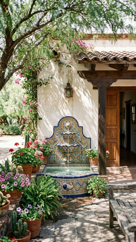 10. Feature a Central Fountain or Water Element