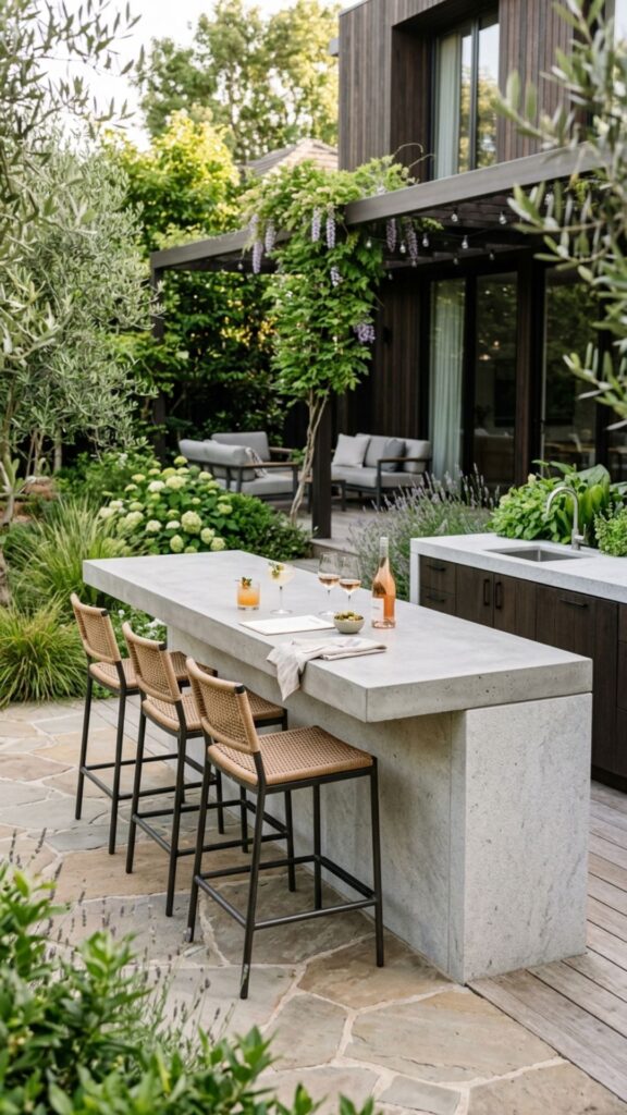 10. Floating Concrete Bar Counters
