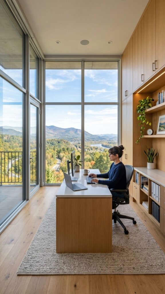 10. Glass Office With Built-In Storage