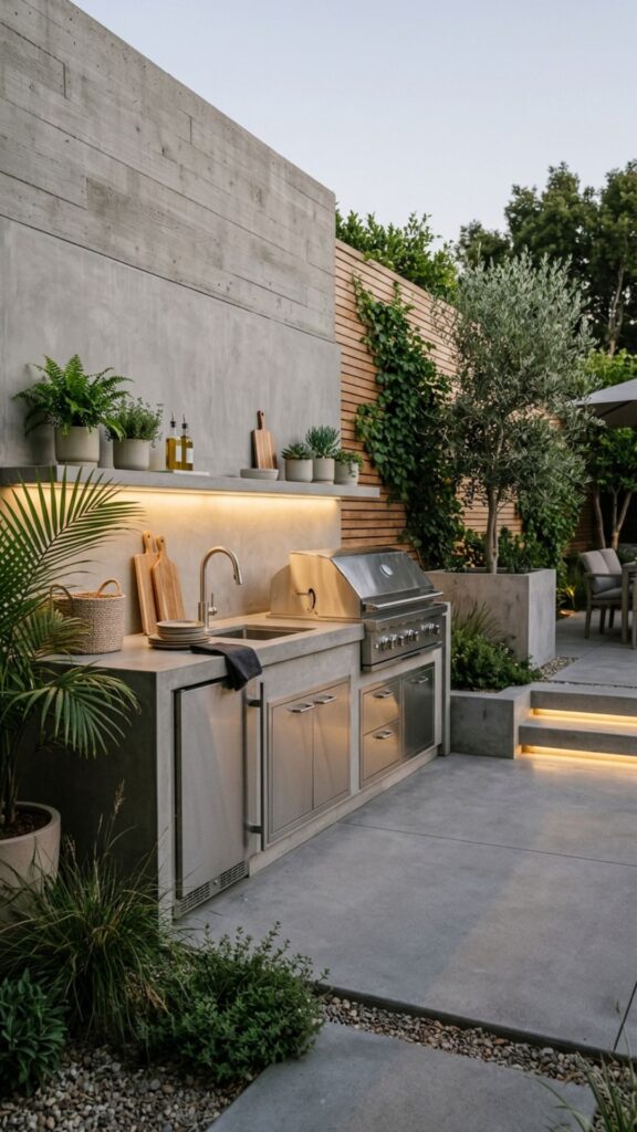 10. Go Modern with Sleek Concrete Counters
