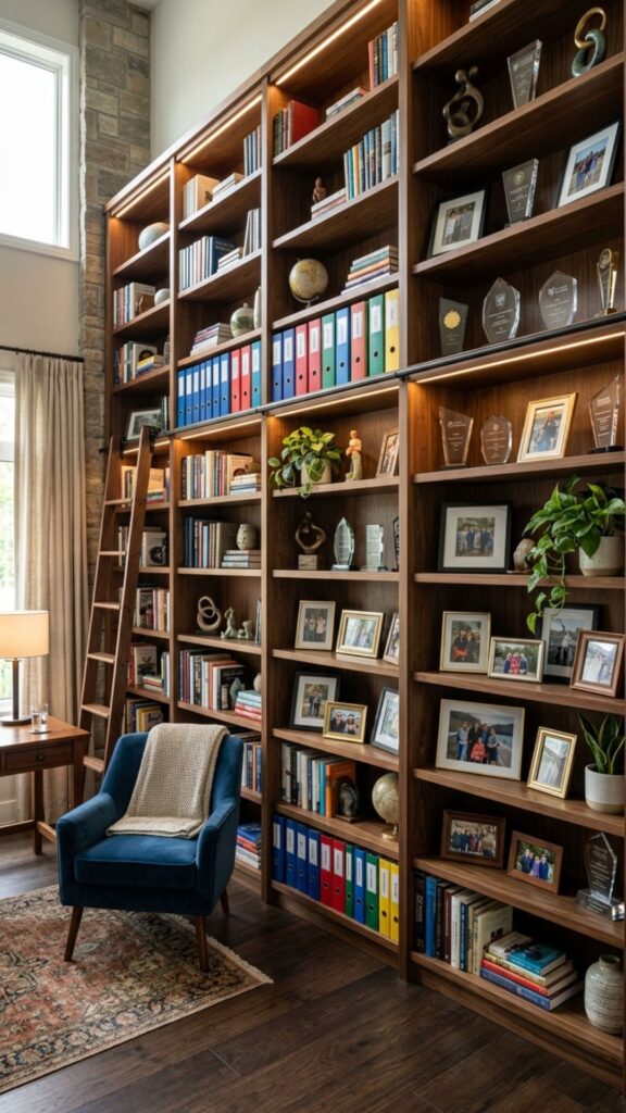10. Install Floor-to-Ceiling Bookshelves