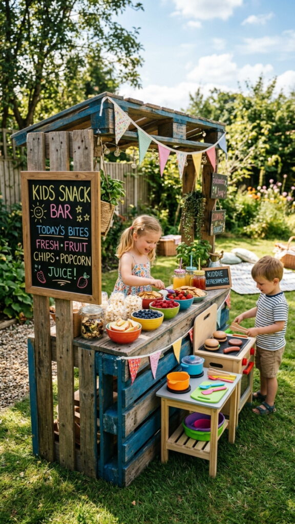 10. Kids-Height Pallet Snack Station
