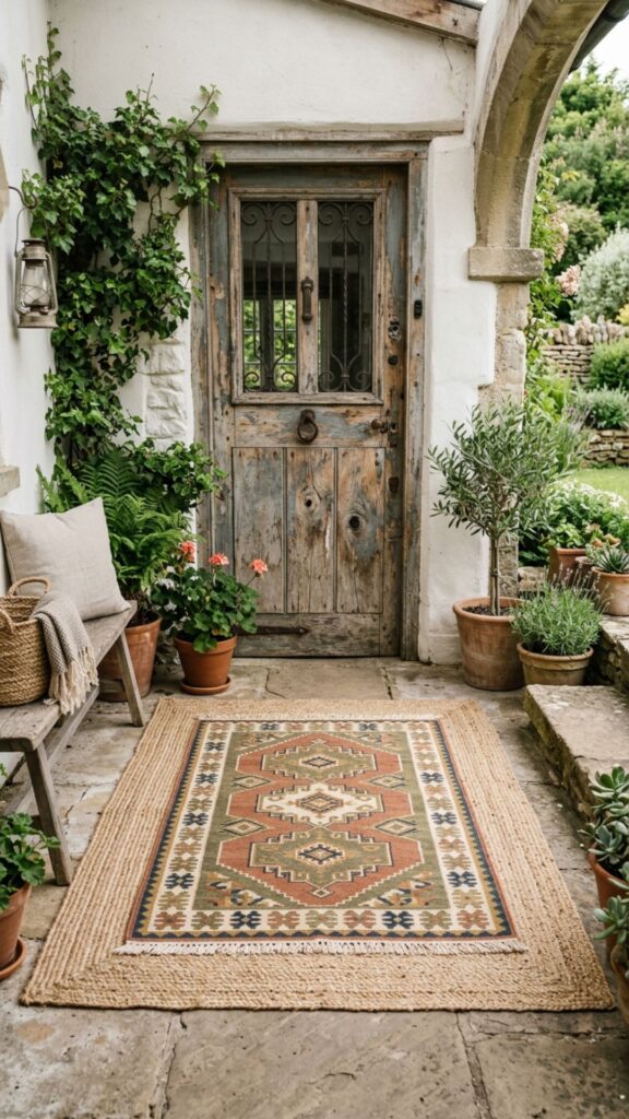 10. Layered Outdoor Rugs