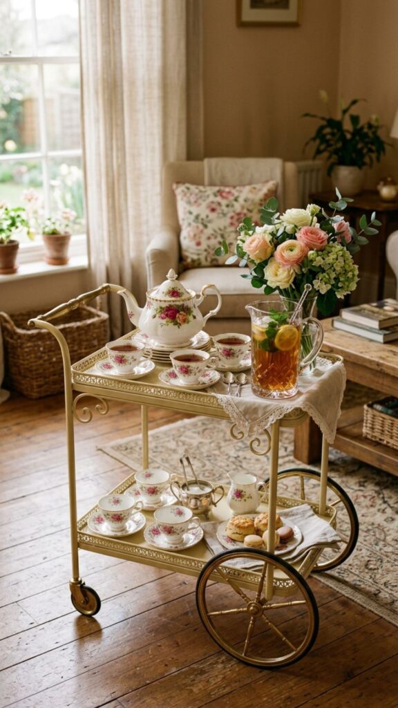 10. Set Out a Tea Cart or Bar Cart
