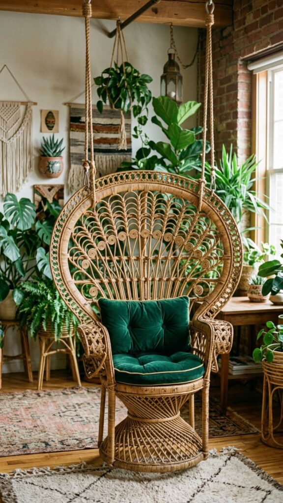 10. The Vintage Wicker Peacock Chair