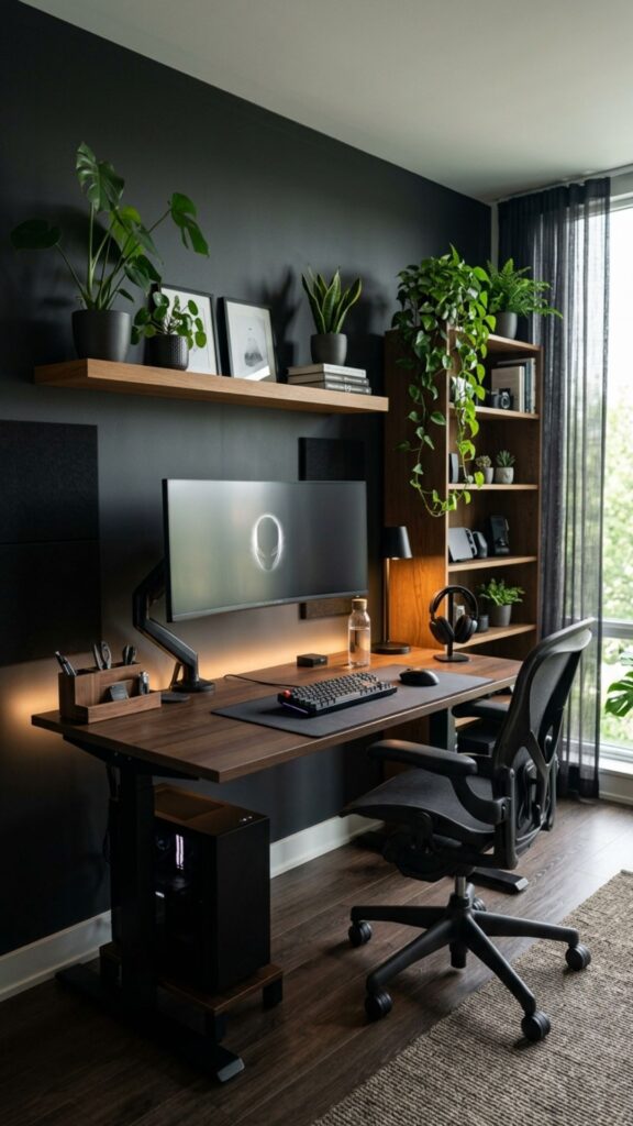 10. Try a Minimalist Black Gaming Office