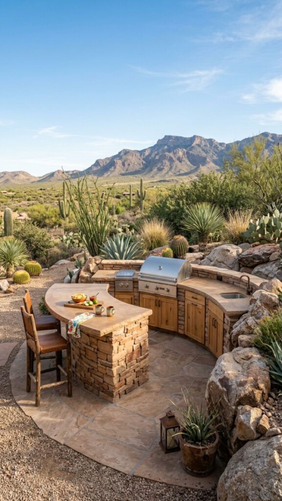 10. Use Stacked Stone for a Natural Desert Look