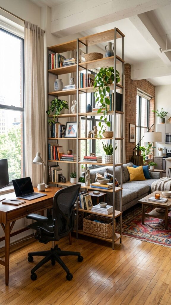 10. Use a Bookshelf as a Room Divider