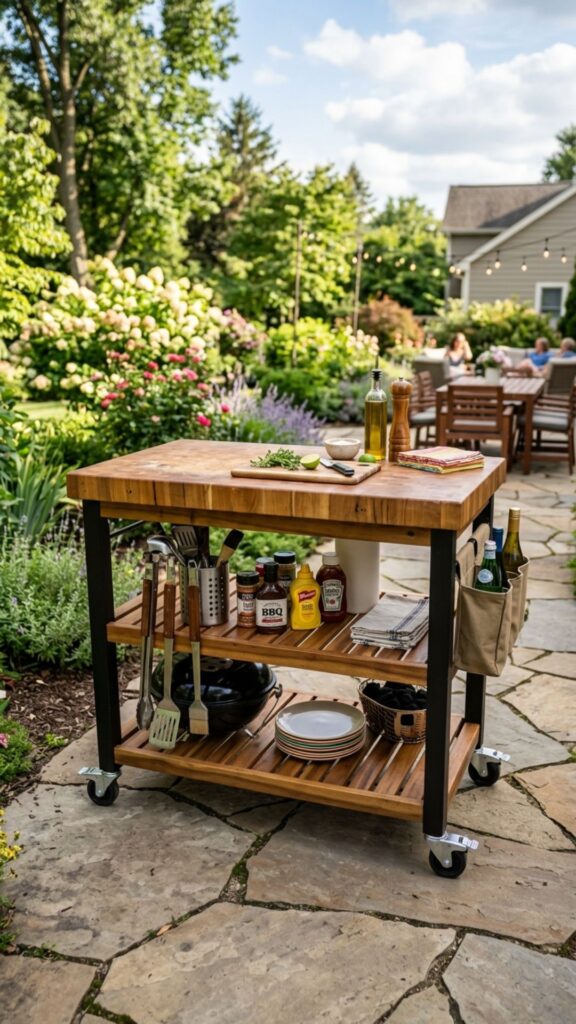 10. Use a Rolling Kitchen Cart for Flexibility