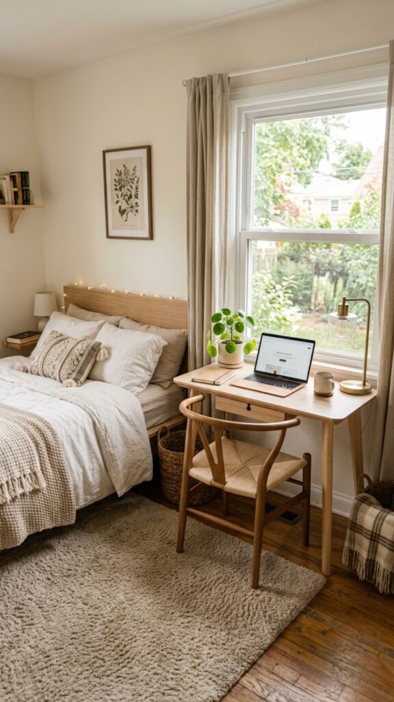 10. Use a Small Angled Desk in a Bedroom