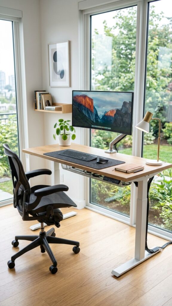 10. Use an Adjustable Elevated Desk
