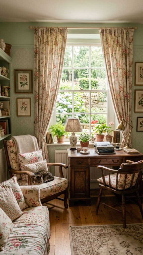 11. Add Floral Patterns for Classic Cottage Charm